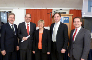 MdL Jan Ahlers, Lars Schäkel, Kultusministerin Frauke Heiligenstadt, MdB Maik Beermann, MdL Grant Hendrik Tonne